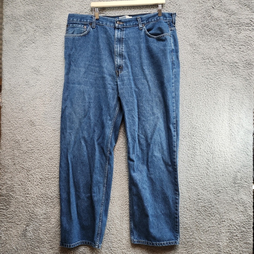Levi's Signature Jeans Men's 42 X 32 Blue Cotton Pockets Straight Leg Zip Fly